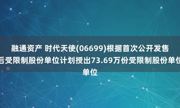 融通资产 时代天使(06699)根据首次公开发售后受限制股份单位计划授出73.69万份受限制股份单位