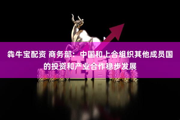 犇牛宝配资 商务部：中国和上合组织其他成员国的投资和产业合作稳步发展